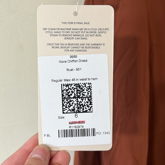 NEW Revelry Nova Chiffon Rust Formal Gown Dress Size 6 - Picture 10 of 11